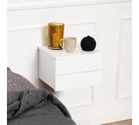 Avignon Bedside Table - 2 Drawer - Wall Mounted - Floating - White Painted