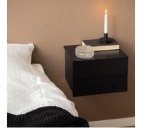 Avignon Bedside Table - Floating - 2 Drawer - Black