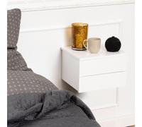 Avignon Bedside Table - Floating - 2 Drawer - White