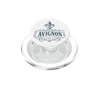 Avignon France Ornate Fleur-De-Lis Navy Print PopSockets PopGrip for MagSafe