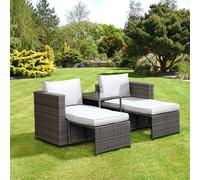 Avignon Garden Relaxer Set by Croft - 2 Seats Grey Cushions