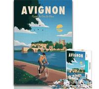 Avignon Jigsaws Puzzles 1000 Pieces for Teenagers Gifts,Quiz Game Wall Decoration Unique Birthday And Xmas Gifts 38x26cm