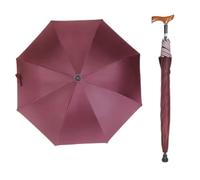 AVIITI Height Easy Adjustable Walking Stick Umbrella Safe Dedicated Multifunction Cane Parasols Lightweight Men Women Crutch Umbrella,Red,76~80cm/30~31inch