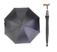 AVIITI Height Easy Adjustable Walking Stick Umbrella Safe Dedicated Multifunction Cane Parasols Lightweight Men Women Crutch Umbrella,Black,76~80cm/30~31inch
