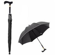 AVIITI Outdoors Walking Cane Umbrella, Non Slip City-Safewalking Windproof Stick Umbrella, Tourism Multifunction Crutch Umbrella Men Women,A,83cm/32.6inch