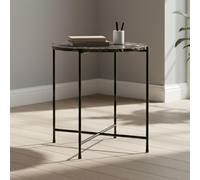 Avila Side Table - Small - Round - Brown Marble