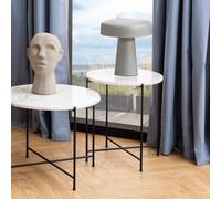 Avila Side Table - Small - Round - White Marble