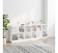 avila wooden bookcase with 4 doors in white