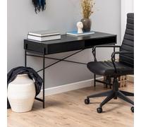 avila wooden laptop desk with 1 sliding door in ash black