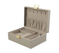 Avilé Jewelry Jewellery box incl. 2 optional pcs. of jewellery Grey Synthetic leather KXD0481-1 - Unisex - Faux Leather Grey 35 x 11.5 x 8