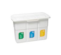 Avilia 25 Litre 3 Compartment Waste Separation Bin 75 x 37 x 50 cm Plastic White