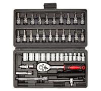 Avilia 39-Piece Reversible Ratchet Tool Case Set, Ideal for DIY and Maintenance - Steel Tool Kit with 21 Inserts, Sockets and Accessories