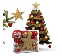 Avilia 44 Pieces Red and Gold Christmas Decorations for Tree and Home with Various Shapes and Glossy and Matte Finish, Easy to Hang and Shatterproof for a Bright and Refined Christmas