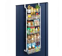 Avilia - 6-Tier Shelf Behind Door - Bathroom and Kitchen Organizer with Non-Slip Suction Cups - Space Saving Vertical Shelf for Spices, Detergents, Shampoo - No Drilling Installation, No Drilling
