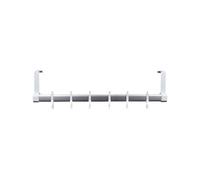 Avilia Coat Rack for Bathrobes and Towels - for Door and Wardrobe with 6 Movable Hooks, 13 x 60.3 x 6 cm, Metal and Plastic, White and Grey