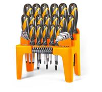Avilia Hexagonal Screwdriver and Key Set - Work Tool Kit with 17 Screwdrivers, 16 Keys and 10 Inserts, Magnetic Tip, Ergonomic Handles and Case, Made of Durable Cr-V Steel