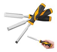 Avilia Set of 4 Wood Chisels 8-12-20-26 mm, Ideal for Sculpting and Restoration, with Non-Slip and Ergonomic Two-Component Plastic Handles