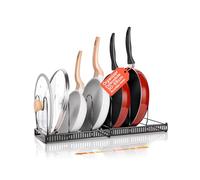 Avilia Stainless Steel Extendable Lid and Pot Holder, Modular Adjustable Rack Organizer for Pans and Cookware - Space-Saving Stand