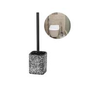 Avilia Toilet Brush and Holder for Bathroom, White and Black, nd