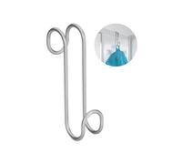 Avilia Towel Hook for Bathrobes and Towels - Hanging on Doors and Radiators - Elegant and Sturdy Bathroom Accessory in Metal, 22.7x9.5x7.5 cm, Silver