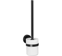 Avilia Wall Mounted Toilet Brush Holder for Bathroom, White and Black, nd