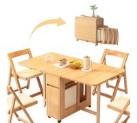 aving Bamboo Folding Drop Leaf Dining Table Set with 2 Chairs No Assembly Needed Perfect for Small Kitchens & Dining RoomsDesign for Easy Sto