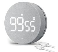 AVINIA Desk Timer for Productivity Magnetic Digital Kitchen Timer Rechargeable Fabric Mesh Cover 99 Mins Countdown/Count Up Stylish Efficana Konah Home Timmer for Cooking