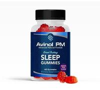 Avinol PM Advanced Natural Formula Sleep Gummies with Theanine L, Passionflower, Chamomile & Lemon Balm Made in USA, Passion Fruit Flavor, 60Ct