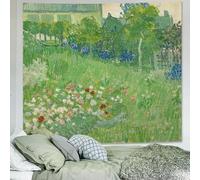 Avinyl Van Gogh Wall Art Poster, Green Spring Garden Tapestry Dorm Room Decor, Vintage Small Floral and Plant Wall Hanging, Green Oil Painting Tapestries for Bedroom Teen Girl 39in x 51in