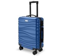 AVIO Wave Cabin Suitcase 55x40x20cm - Lightweight Hard Shell Cabin Luggage with 4 Double Spinner Wheels, Telescopic Handle & Organised Interior - Small Cabin Size Carry On Travel Suitcase