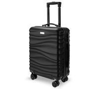 AVIO Wave Cabin Suitcase 55x40x20cm - Lightweight Hard Shell Cabin Luggage with 4 Double Spinner Wheels, Telescopic Handle & Organised Interior - Small Cabin Size Carry On Travel Suitcase