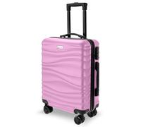 AVIO Wave Cabin Suitcase 55x40x20cm - Lightweight Hard Shell Cabin Luggage with 4 Double Spinner Wheels, Telescopic Handle & Organised Interior - Small Cabin Size Carry On Travel Suitcase
