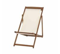 Aviro Beach Chair Oiled, Cover In Ecru Acacia Wood FSC 100% Sun Garden Chair