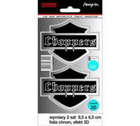 Avisa AutoTattoo Sticker Choppers 3D Chrome - 8,5 x 6,5cm, Black