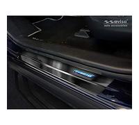 Avisa Black Inox door sill protectors compatible with Toyota RAV4 (5th Gen.) 2018- & Suzuki Across 2020- - 'Hybrid' - 4-pieces