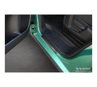Avisa Black Inox door sill protectors compatible with Volkswagen ID.Buzz 2022- - 'Lines' - 2-pieces
