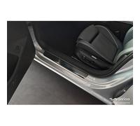 Avisa Black Inox door sill protectors compatible with Volkswagen Passat Variant (CJ5) incl. R-Line & Hybrid 2024- / Skoda Superb IV Combi 2024- - 'Lines' - 4-pieces