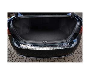 Avisa Black Mirror Stainless Steel Rear bumper protector compatible with Mercedes E-Class W212 Kombi 2013-2016 'Ribs'