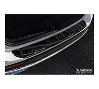 Avisa Black Mirror Stainless Steel Rear bumper protector compatible with Mercedes GLB (X247) incl. AMG 2019- 'Ribs'