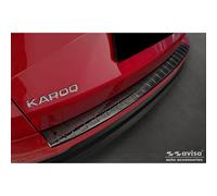 Avisa Black Mirror Stainless Steel Rear bumper protector compatible with Skoda Karoq Facelift incl. Sportline 2022- 'Ribs'