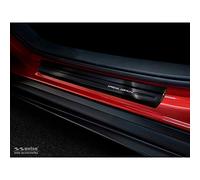 Avisa Black Stainless Steel Door sill protectors compatible with Mazda CX-30 2019- - Brushed Steel 'Special Edition' 4-pieces