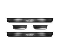 Black Stainless Steel Door sill protectors compatible with Toyota Aygo X 2022- 'Lines X' - 4-pieces