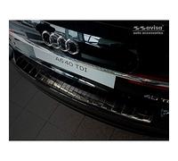 Avisa Black Stainless Steel Rear bumper protector compatible with Audi A6 (C8) Avant 2018-2023 & Facelift 2023- 'Ribs' incl. S-Line & Allroad