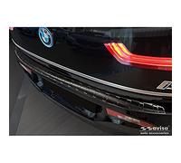 Avisa Black Stainless Steel Rear bumper protector compatible with BMW i3 (i01) 2013-2017 & FL 2017-2022 'Ribs'