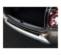 Avisa Black Stainless Steel Rear bumper protector compatible with Dacia Duster II 2018-2021 & FL 2021-2024 'Ribs'