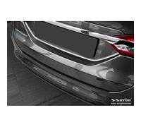 Avisa Black Stainless Steel Rear bumper protector compatible with Ford Mondeo V Hatchback/Sedan 2014-2019 & FL 2019- 'Ribs'