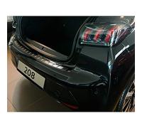 Avisa Black Stainless Steel Rear bumper protector compatible with Peugeot 208 II HB 5-doors 2019-2023 & FL 2023- 'Ribs'
