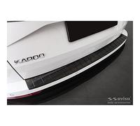 Avisa 2/45253 Black Stainless Steel Rear bumper protector compatible with Skoda Karoq Facelift 2022- 'Ribs'