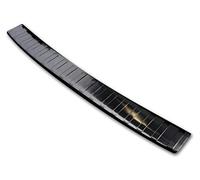 Avisa Black Stainless Steel Rear bumper protector compatible with Volkswagen Golf VII Variant Facelift incl. R-Line & Alltrack 2017-2020 'Ribs'