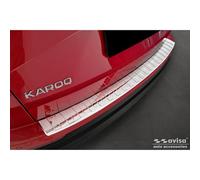 Avisa Chrome Stainless Steel Rear bumper protector compatible with Skoda Karoq Facelift incl. Sportline 2022- 'Ribs'